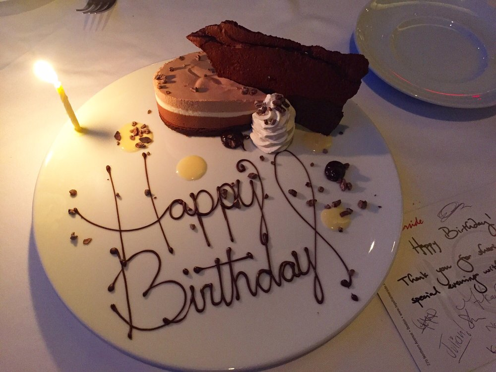 Legal Sea Foods birthday dessert