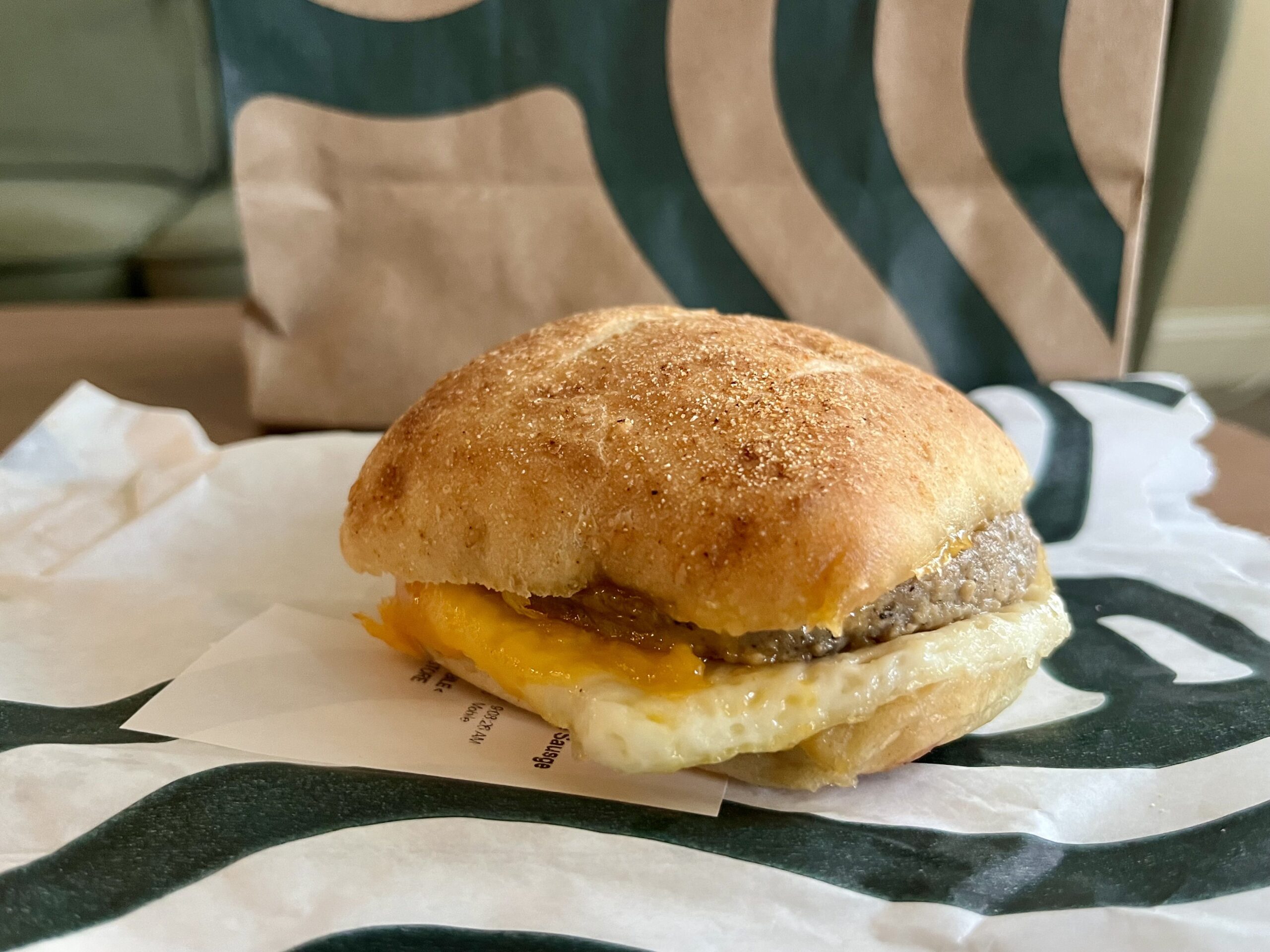 an Impossible Breakfast Sandwich from starbucks