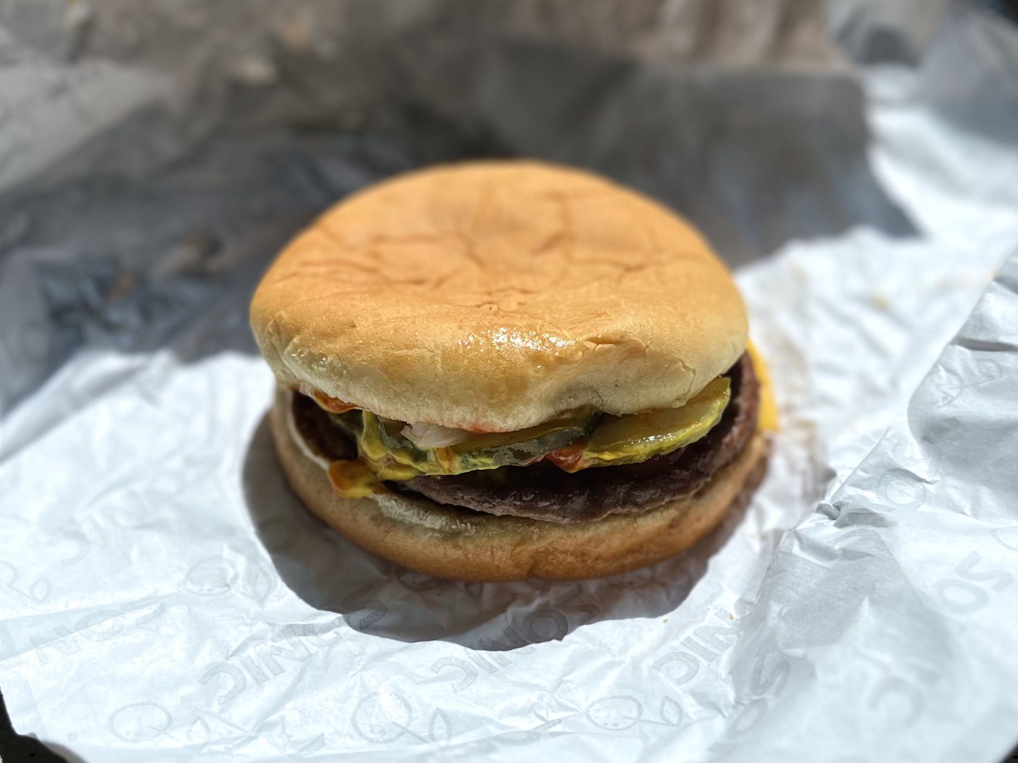 the jr. cheeseburger from sonic drive-in