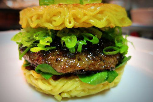 a ramen burger