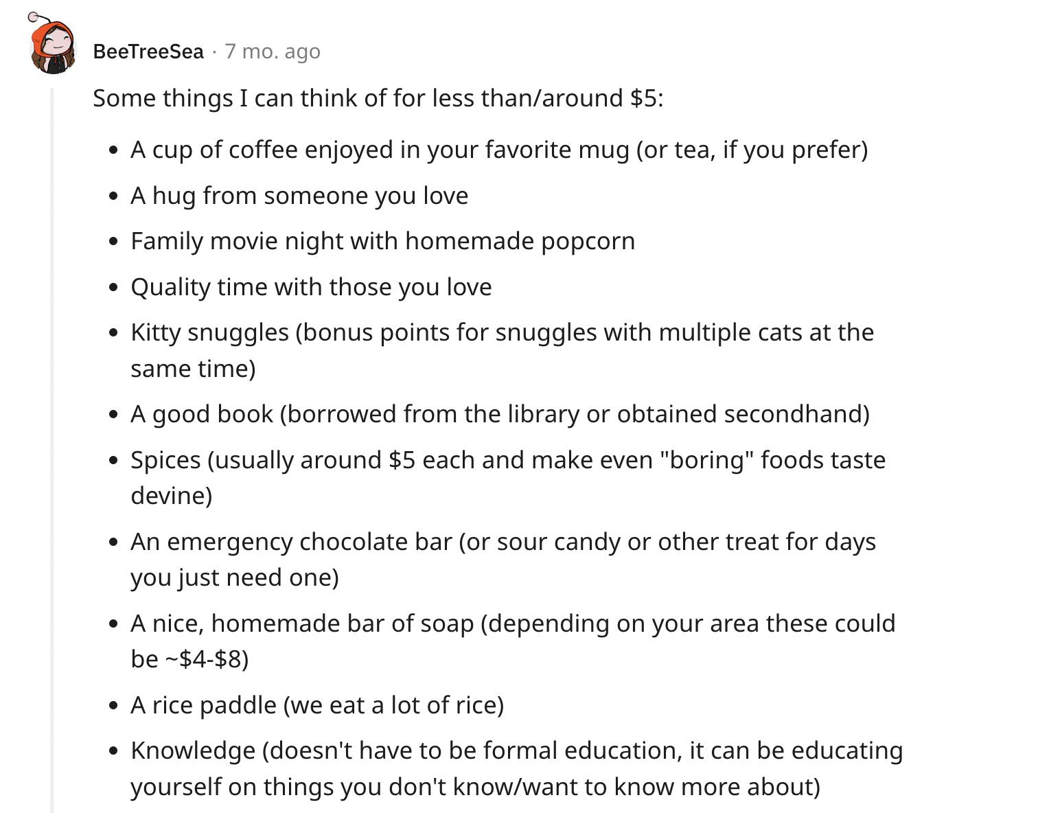 Reddit screenshot about various cheap and life-improving tips.