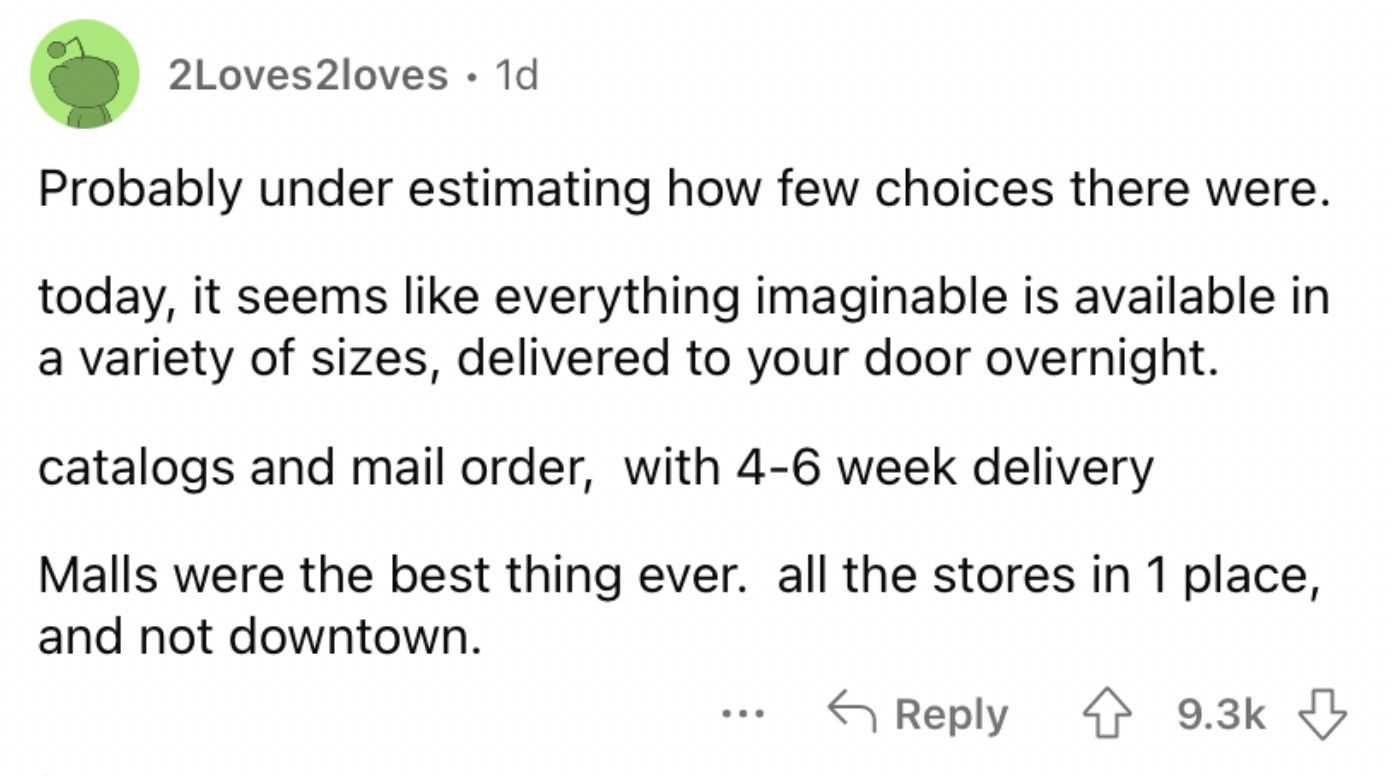 Reddit screenshot about how it seems like you have too many options available to you.