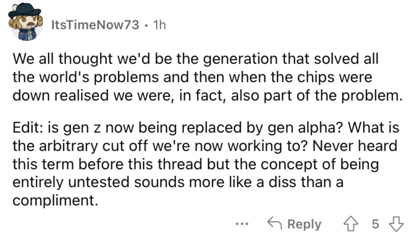 Reddit screenshot about how things need to change.