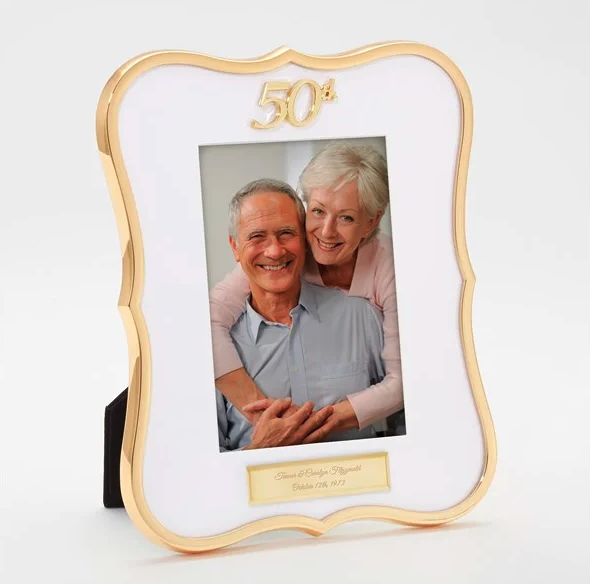 Engraved Golden 50th Anniversary Picture Frame