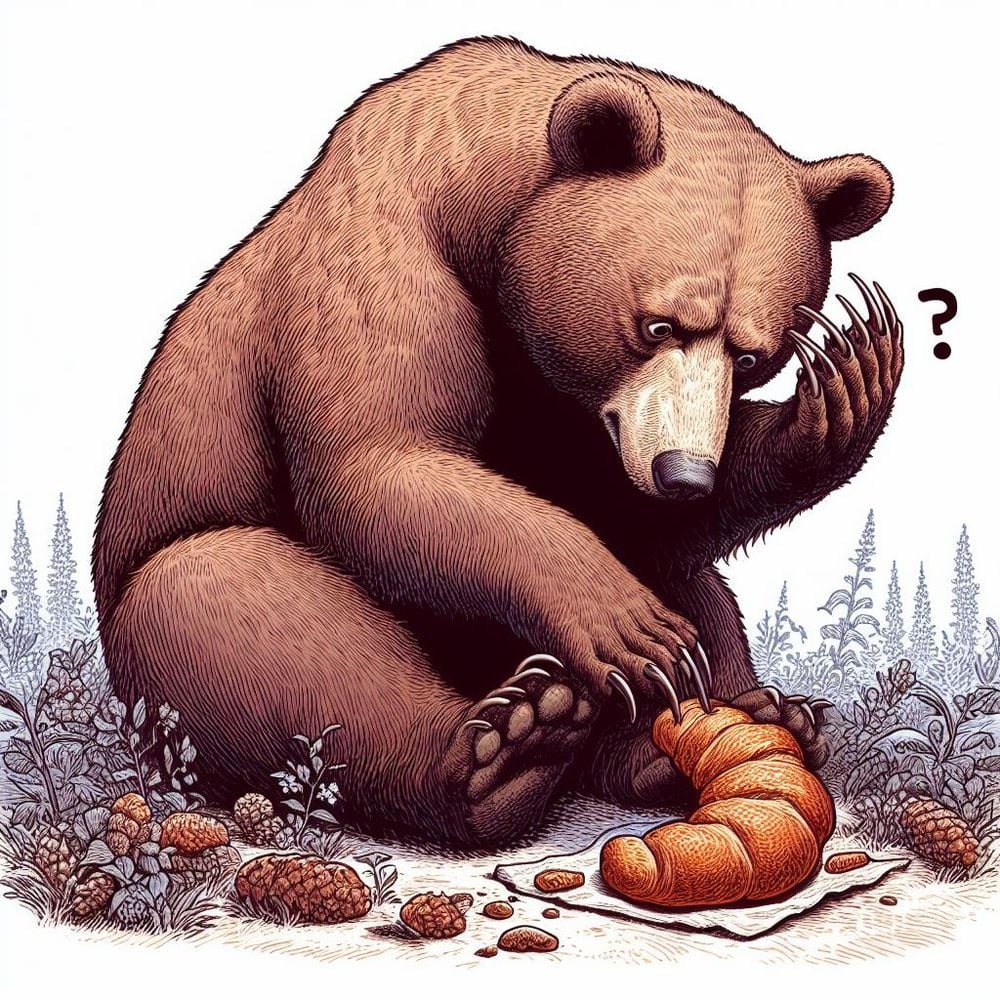 Bear and a Bear Claw Illustration