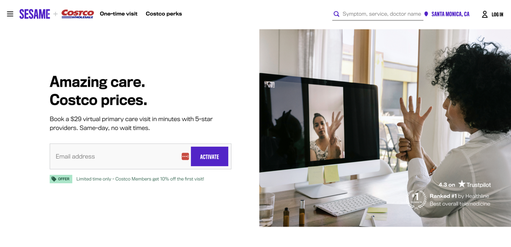 Costco Sesame Landing Page