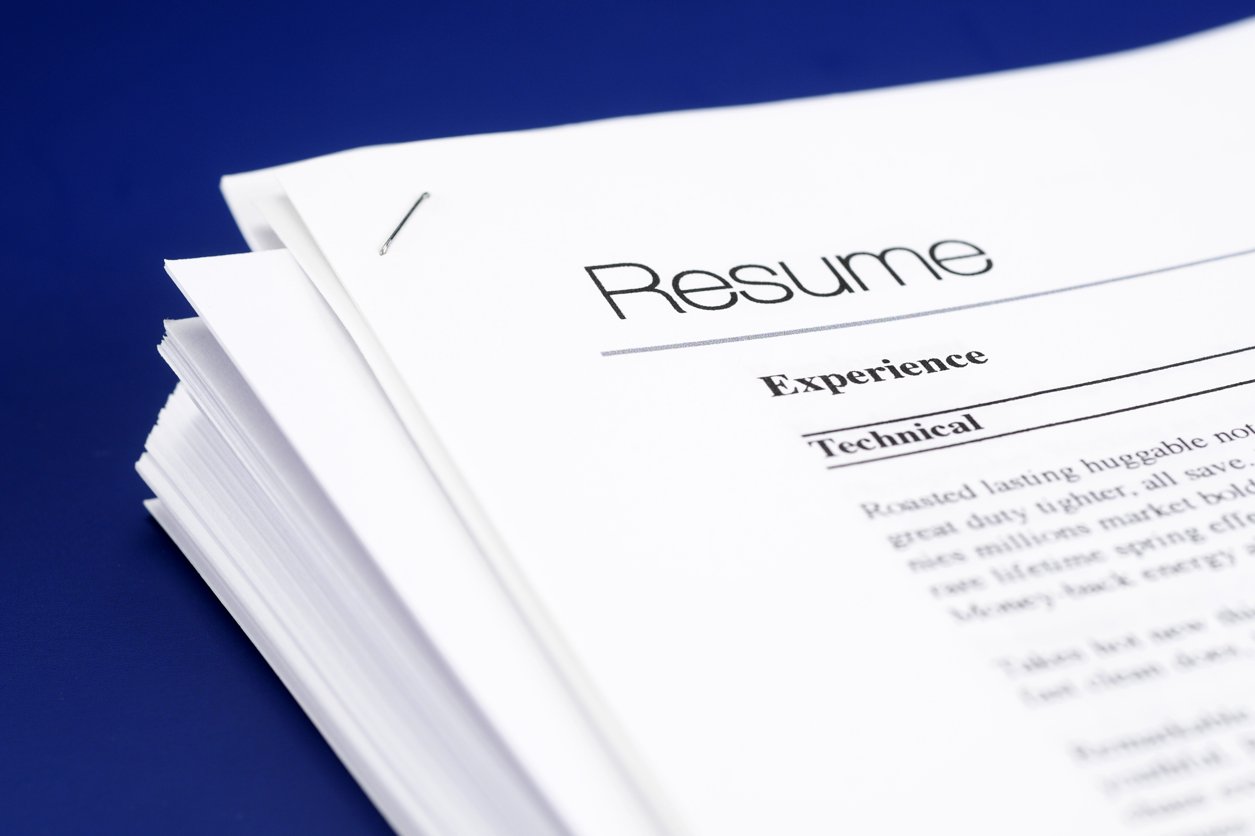 Closeup of a resume