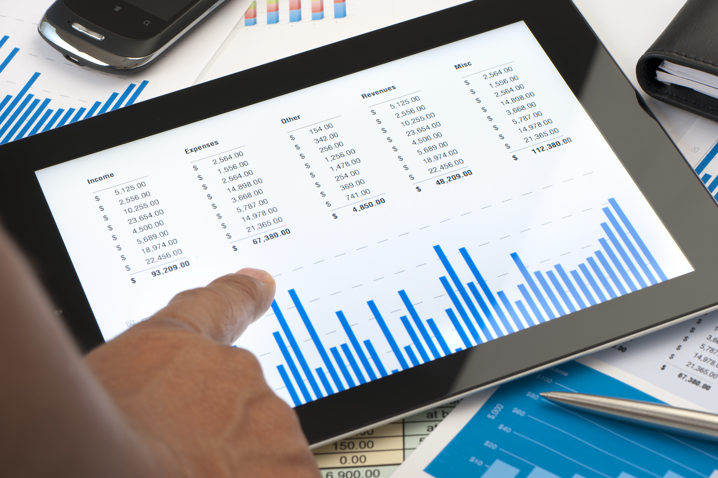 Expense account on a tablet