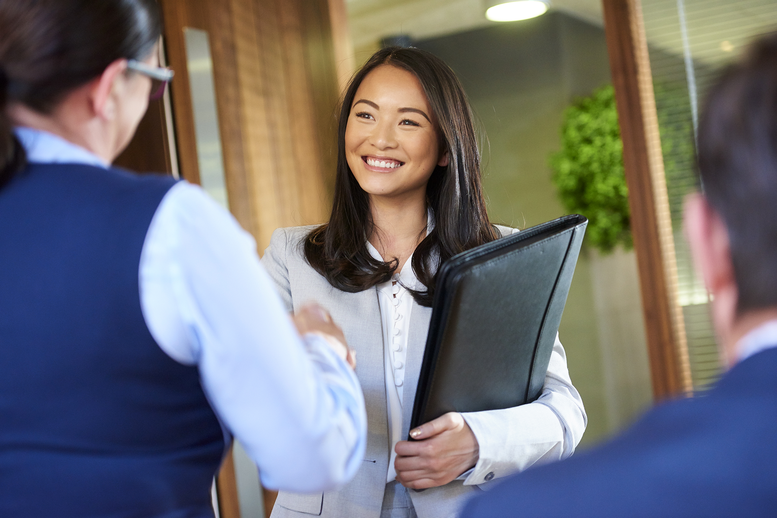 Smiling young woman ready for her interview
