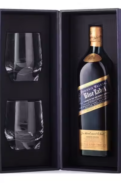 Johnnie Walker Blue with glasses