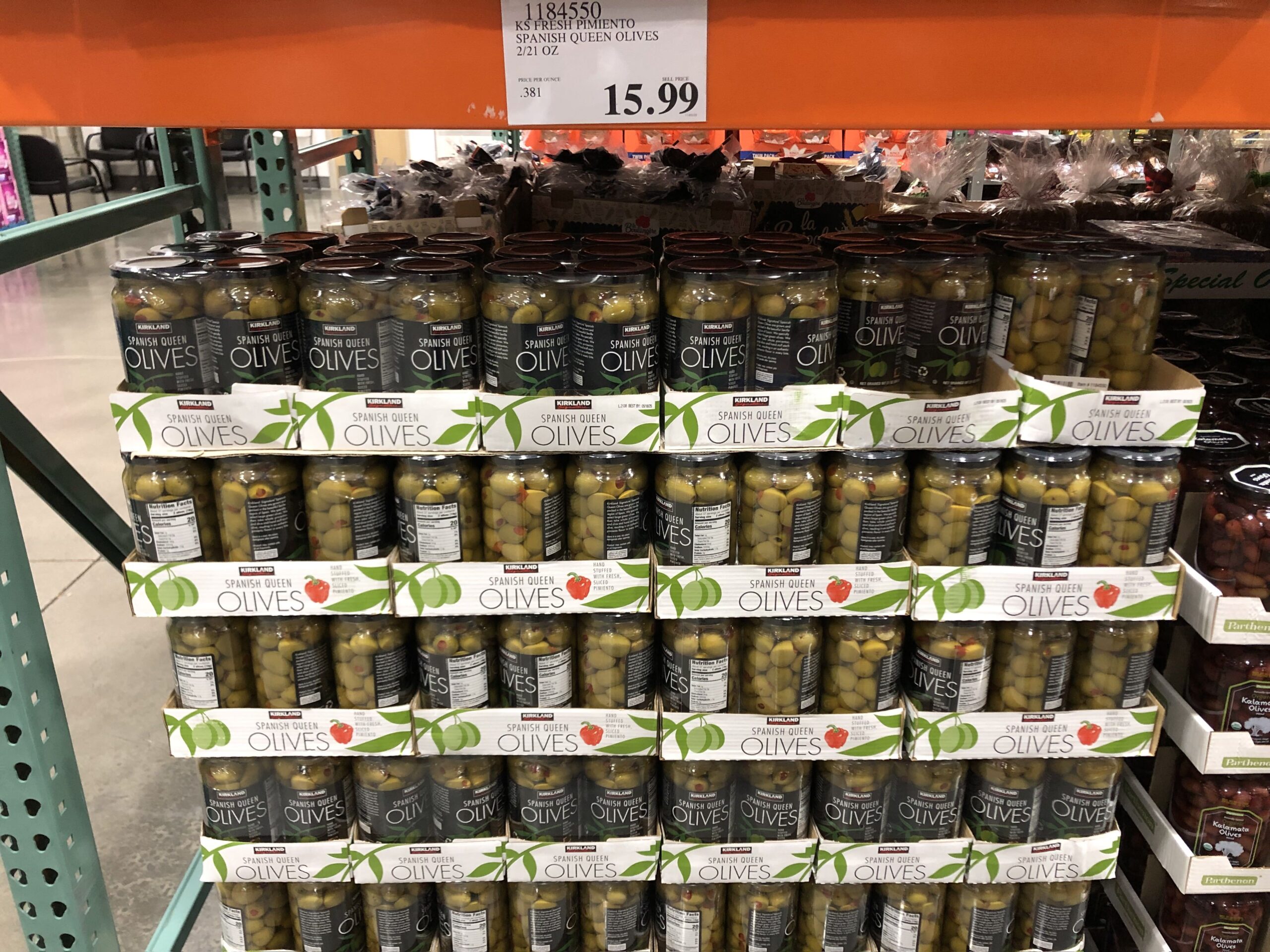 Kirkland Signature Spanish queen olives filled with pimiento peppers