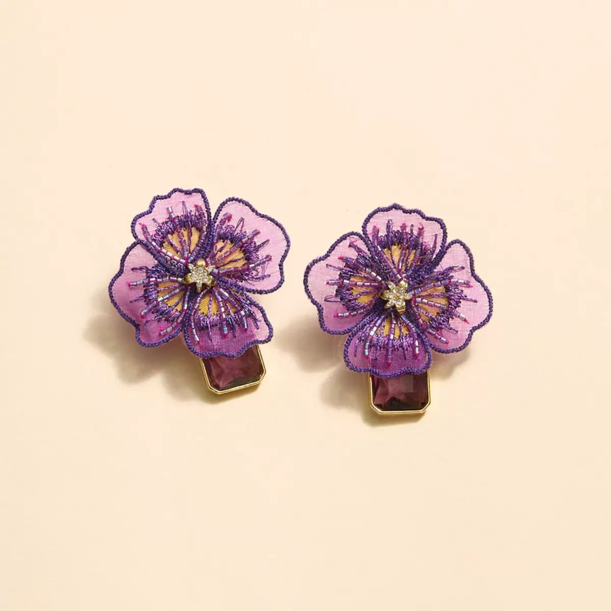 Mignonne Gavin Julian Earrings Purple