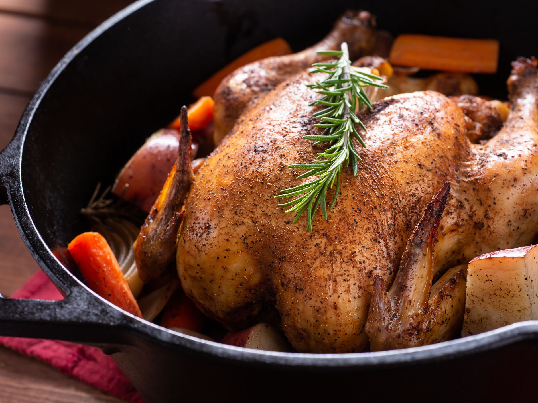 Roast Chicken in a Cast Iron Dutch Oven