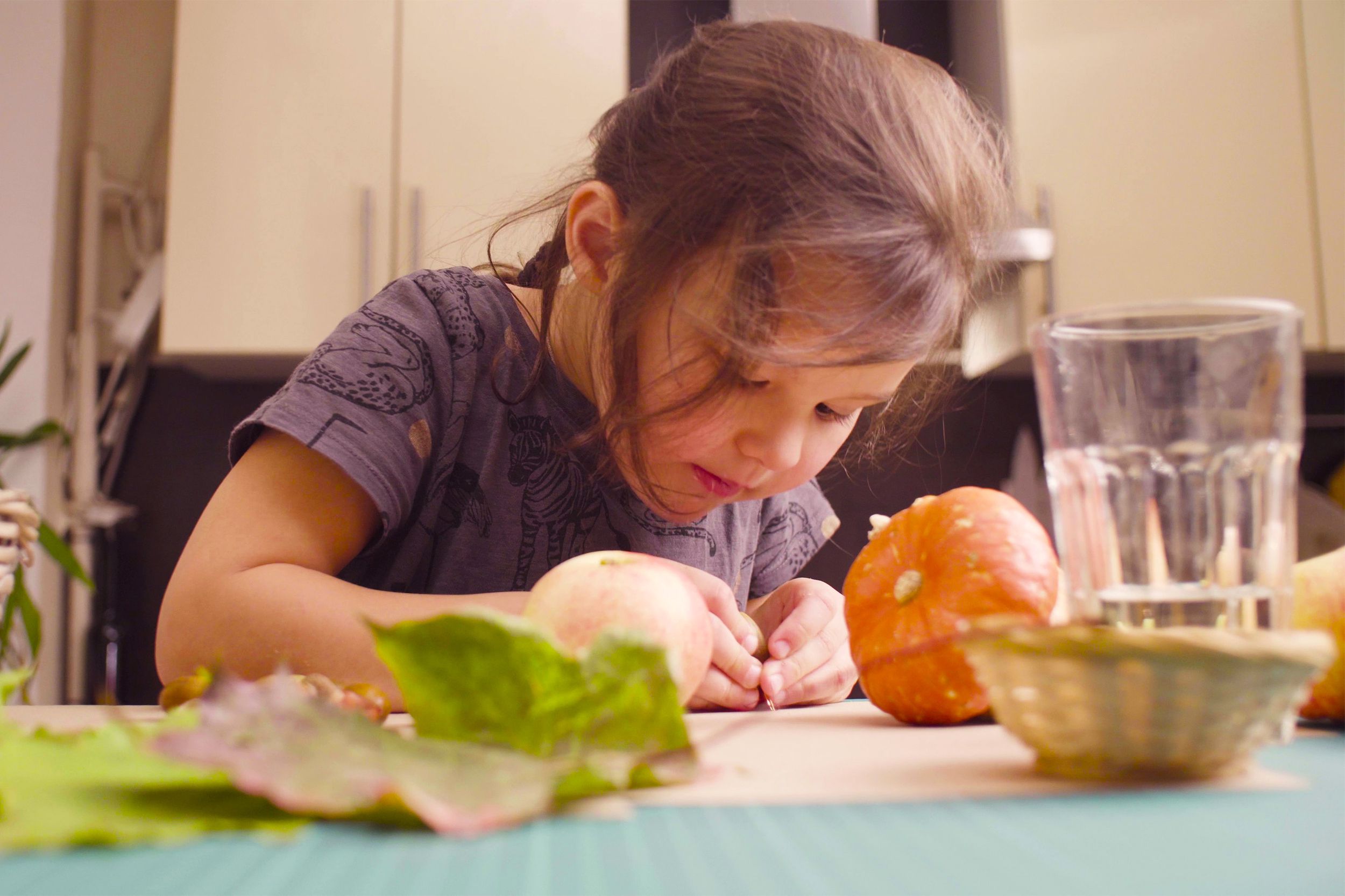 Young girl making crafts