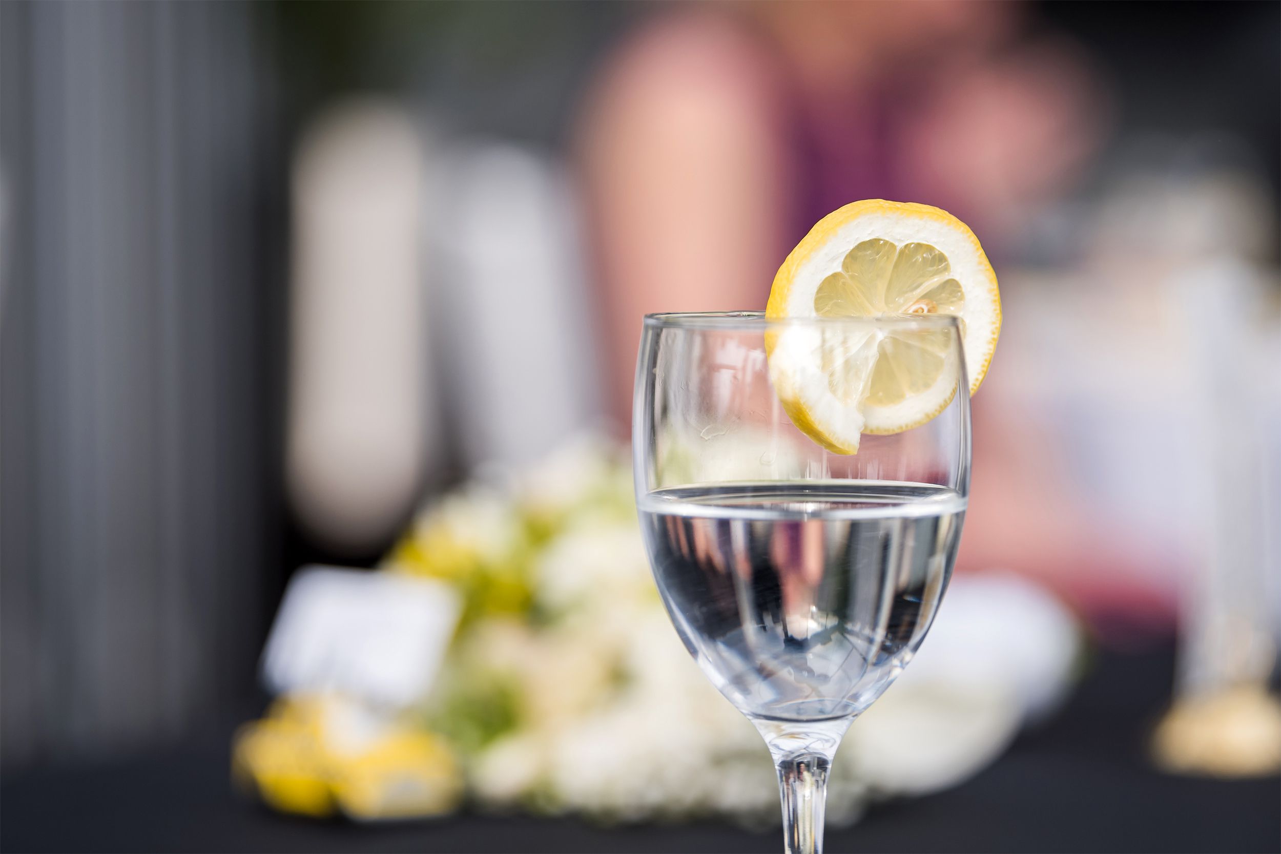 Lemon slice in water