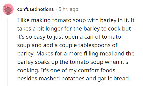 reddit screenshot of low-effort recipes to try
