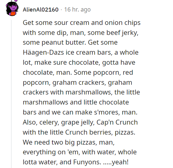 reddit screenshot of munchies snacks