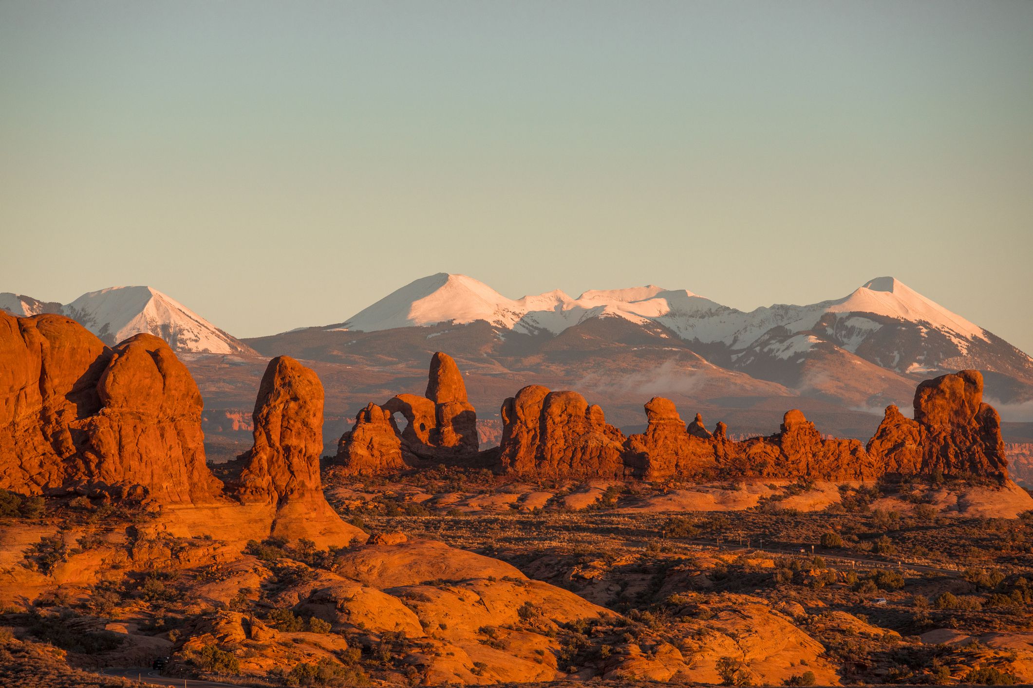 Scenic photo of Arches National park near Moab.