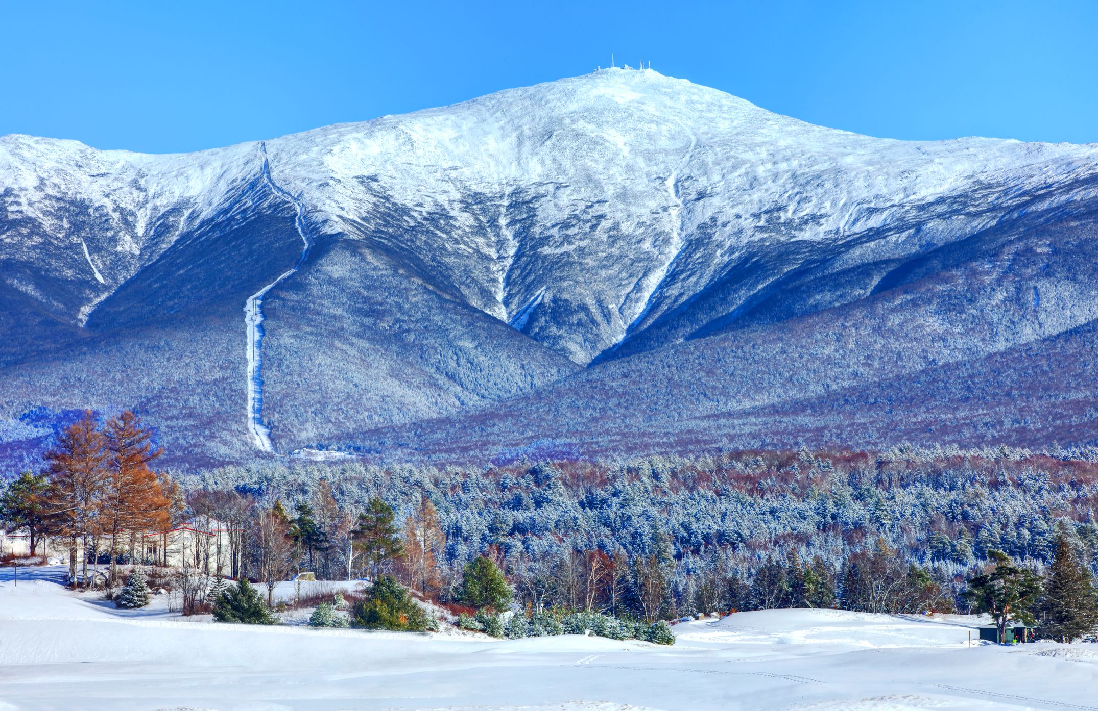 Mt Washington is the highest peak in the Northeastern United States at 6,288.2 ft (1,916.6 m) and the most topographically prominent mountain east of the Mississippi River.