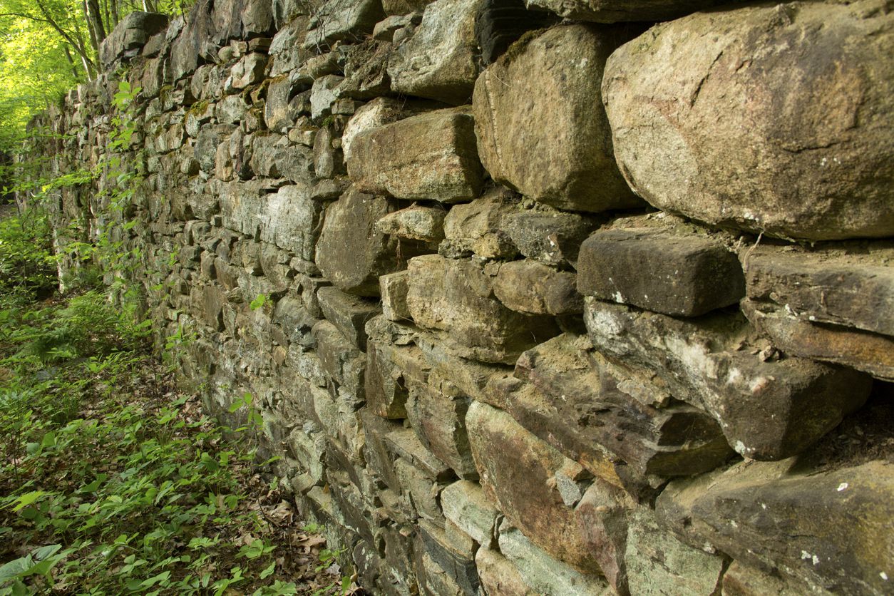 Stone walls of a 19th century mill