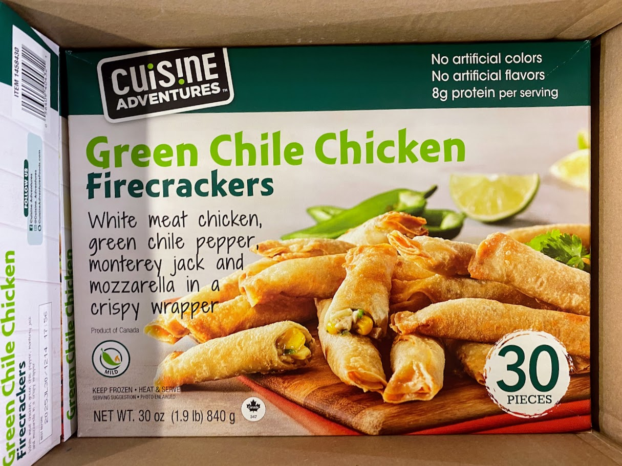 Costco Cuisine Adventures green chile chicken firecrackers