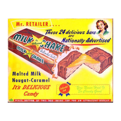 milkshake candy bar ad