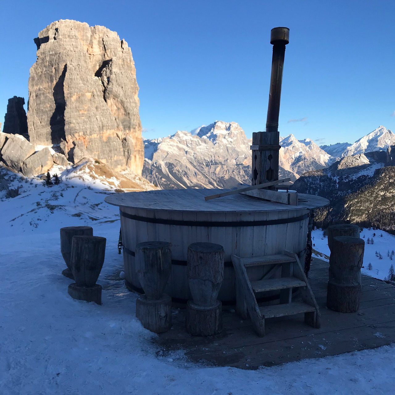 hot tub at Rifugio Scoiattoli | Cortina D’Ampezzo, Italy