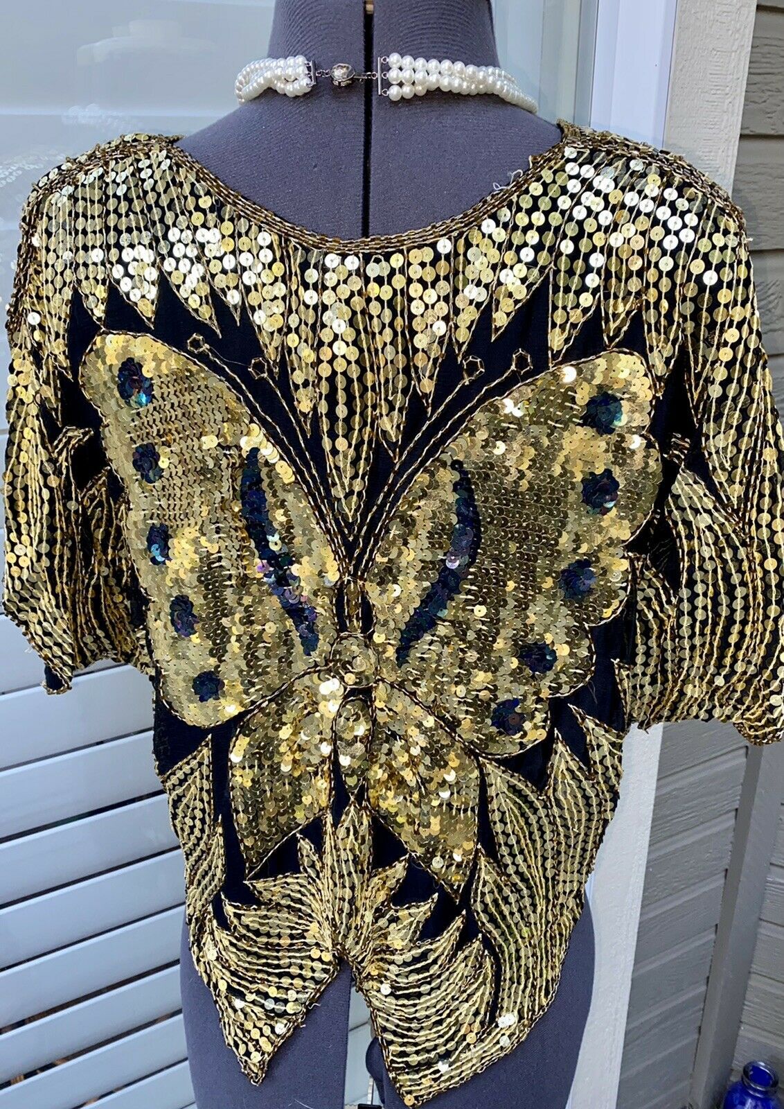 70’s Butterfly Blouse Sequin