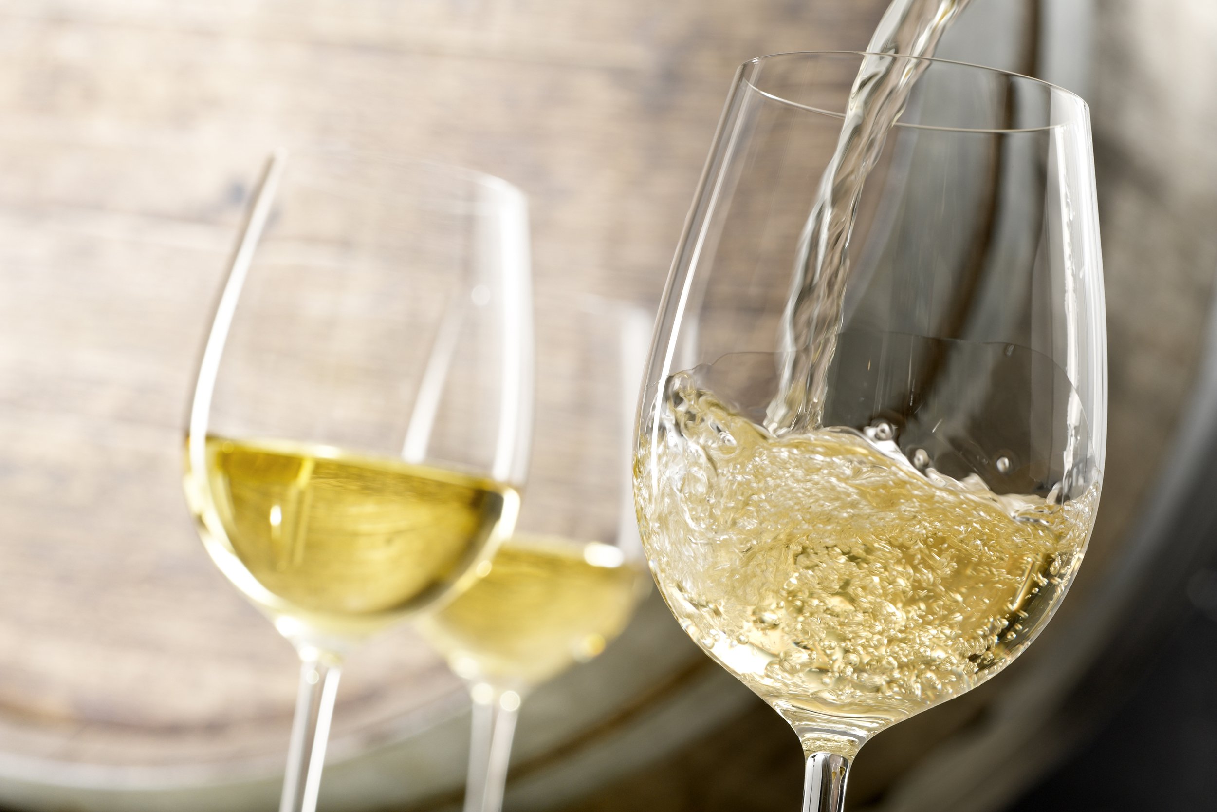 pouring white wine