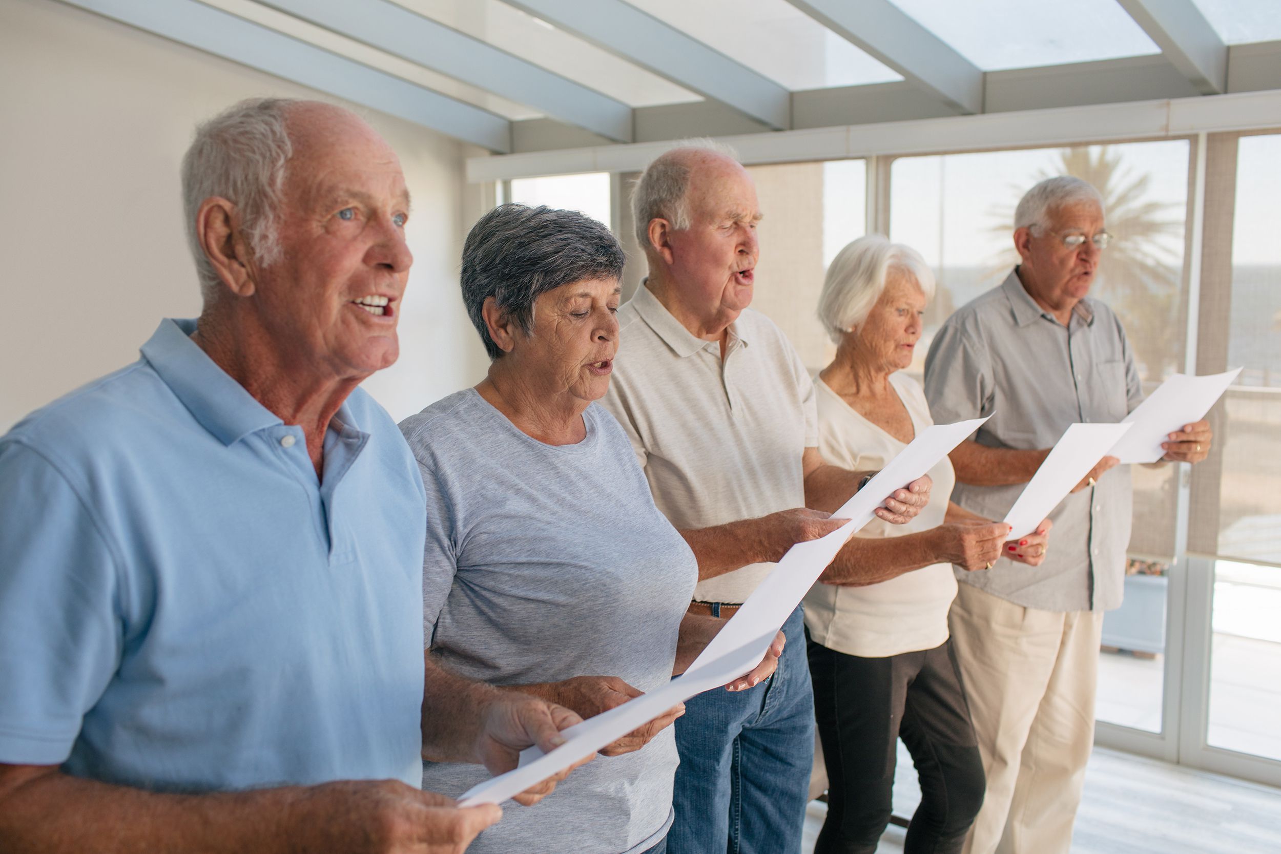 seniors singing in a senior community choral