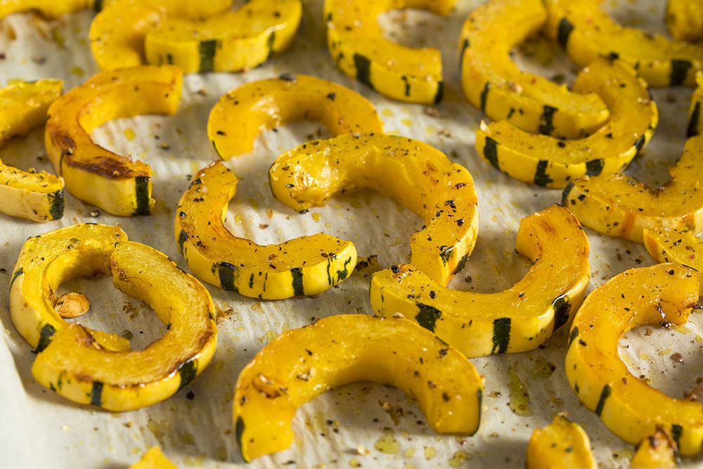 roasted delicata slices