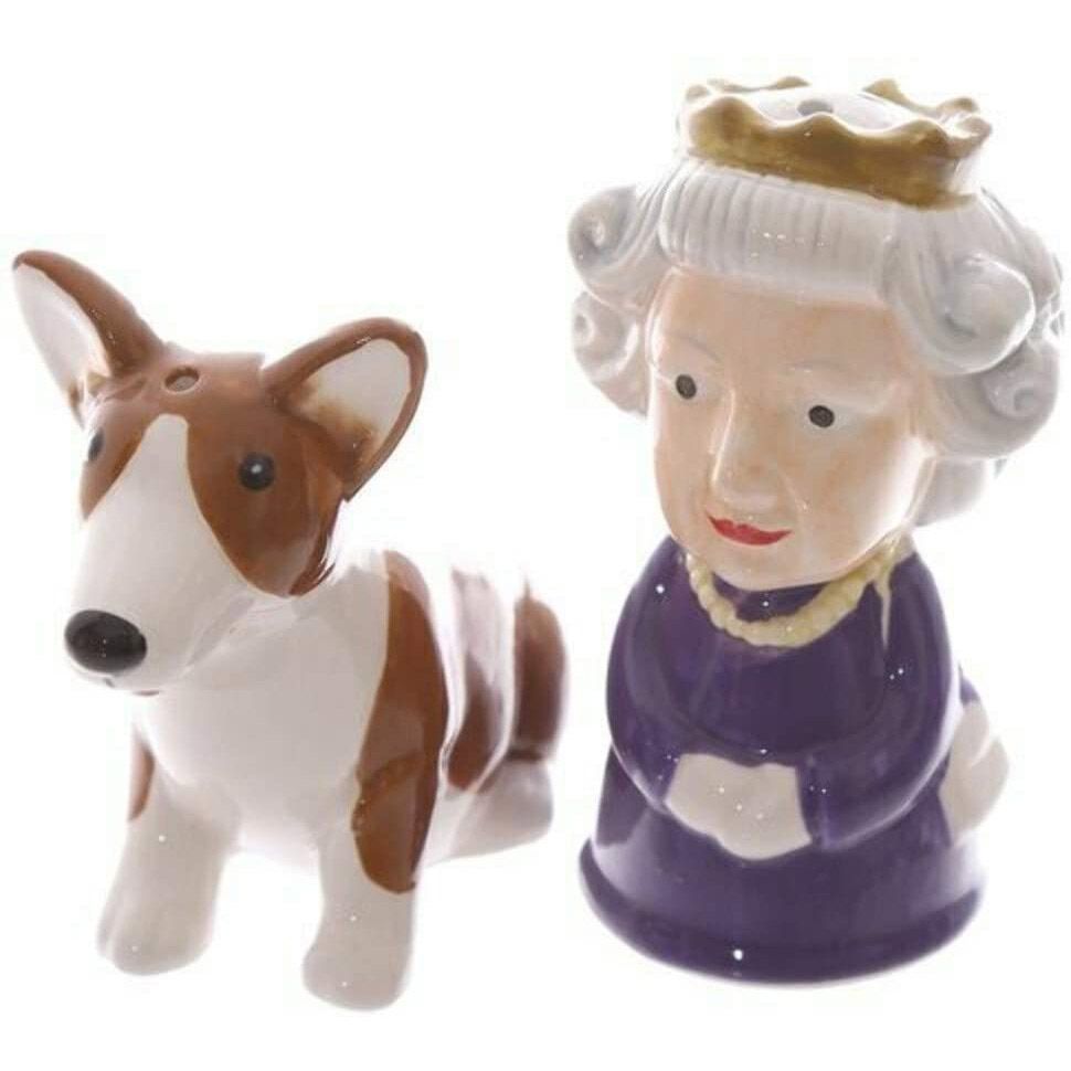 Queen and Corgi Salt and Pepper Shakers
