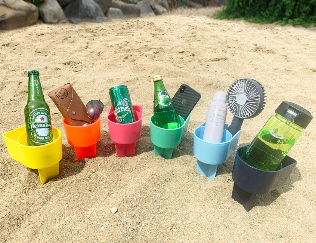 Home Queen Beach Cup Holder with Pocket