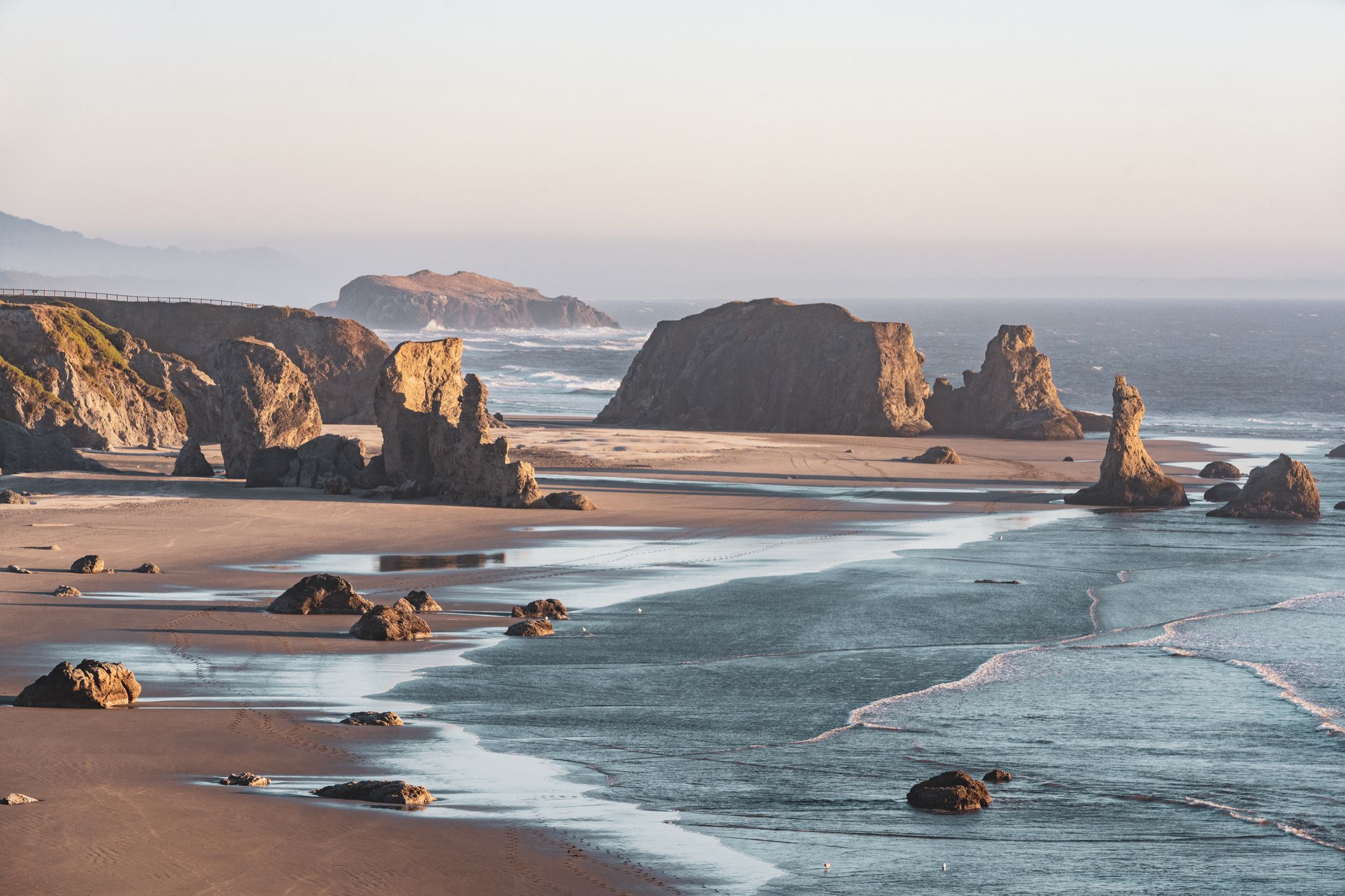 Bandon Beach, Oregon at dusk in autumn