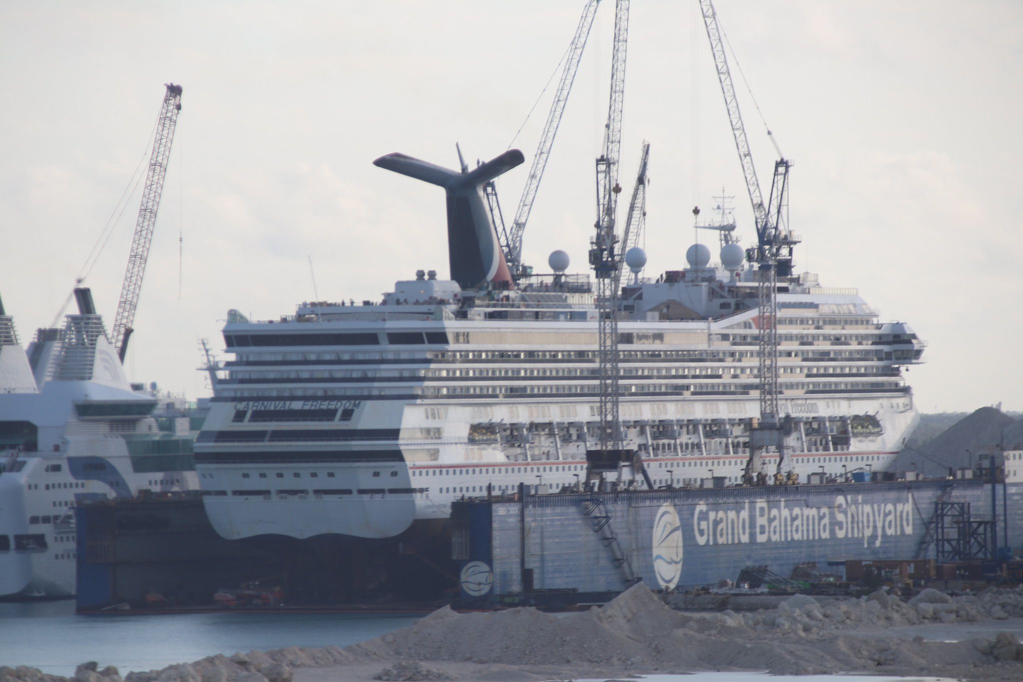 Dry Dock Cruise Ships (and others) at the Grand Bahama Shipyard - Freeport Harbour, Freeport, Grand Bahama Island - Monday February 18th, 2019