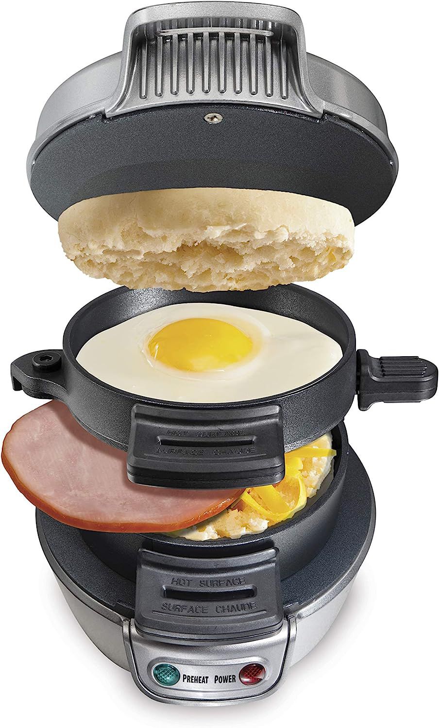 Hamilton Beach Breakfast Sandwich Maker 25475A, Silver