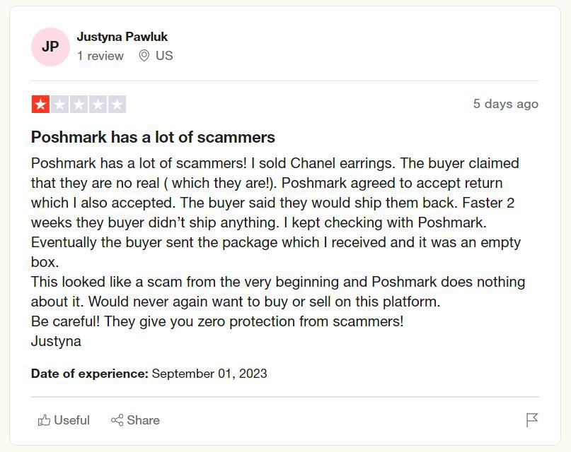 Poshmark Trustpilot Scammers