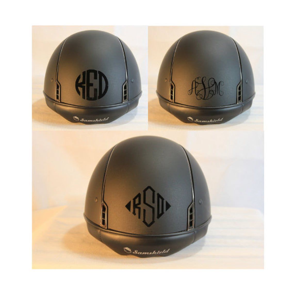 Custom Monogram Horse Riding Helmet Decal