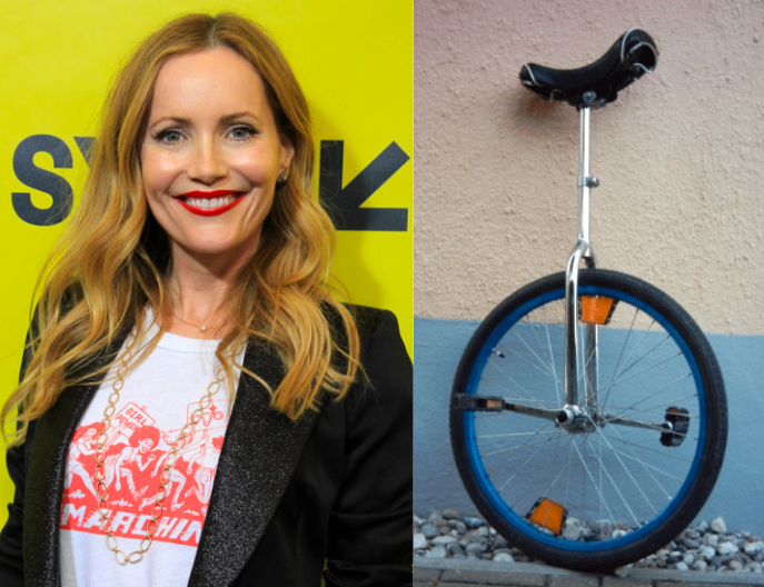 Leslie Mann Unicycle