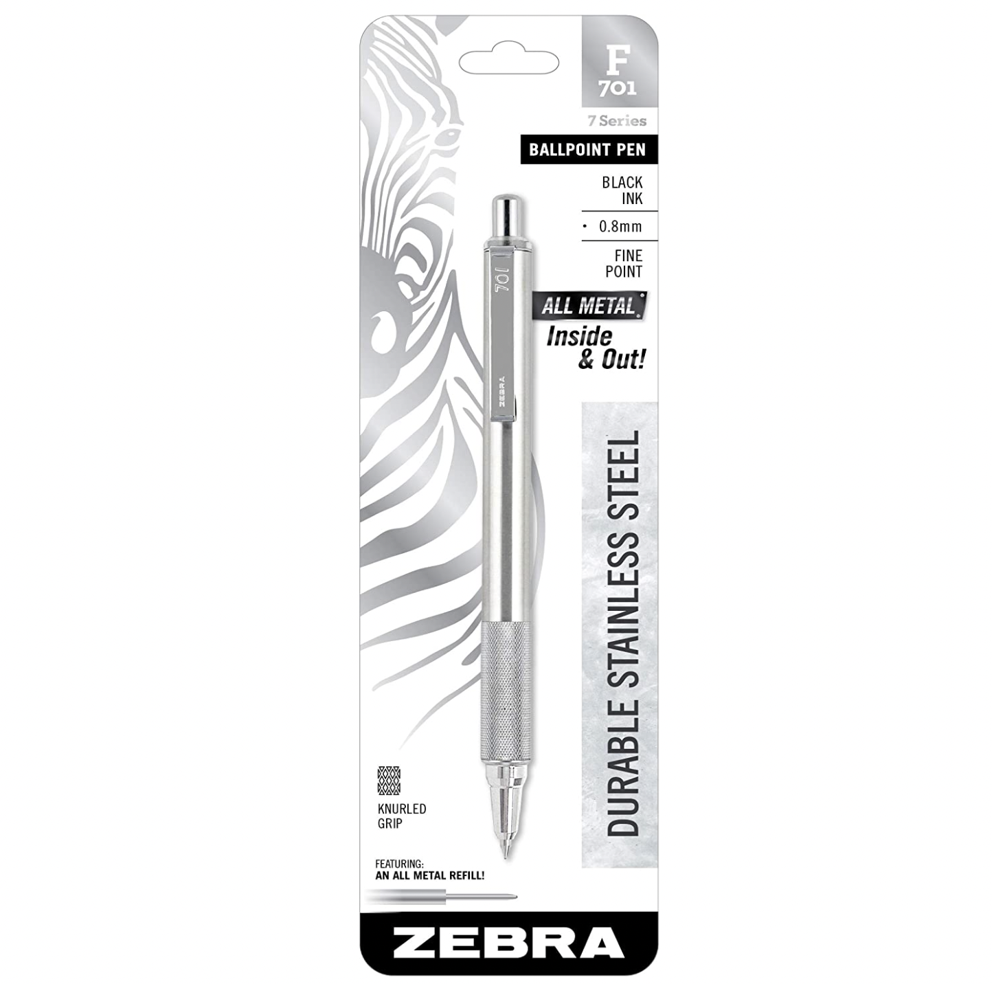 Zebra Stainless Steel Pen