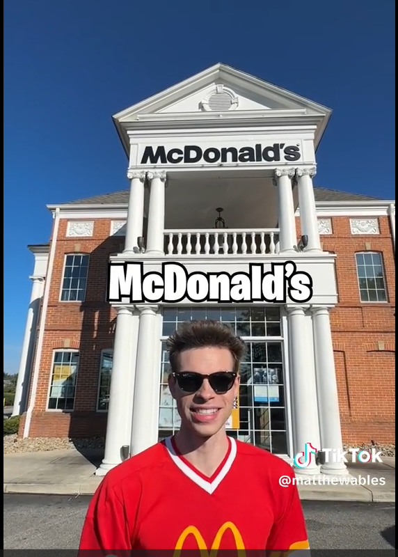 screenshot of tiktok about unique mcdonald