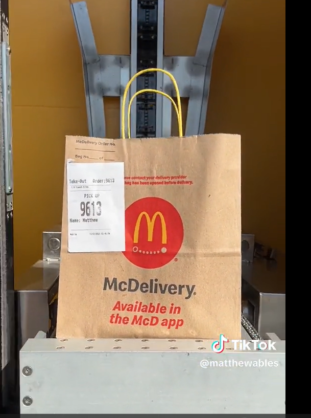 screenshot of TikTok video of unique McDonald