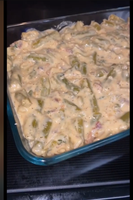 screenshot of viral green bean casserole tiktok recipe