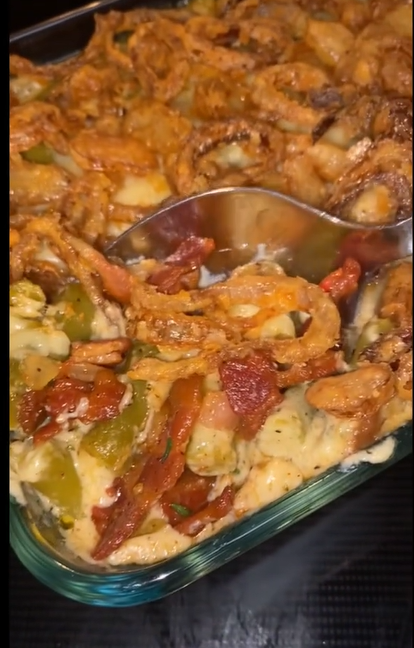 screenshot of viral green bean casserole tiktok recipe