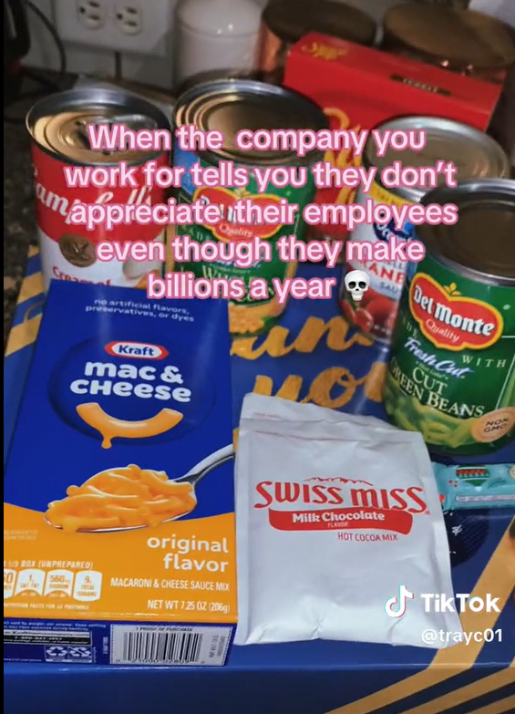 screenshot of tiktok showing lackluster thanksgiving bonus