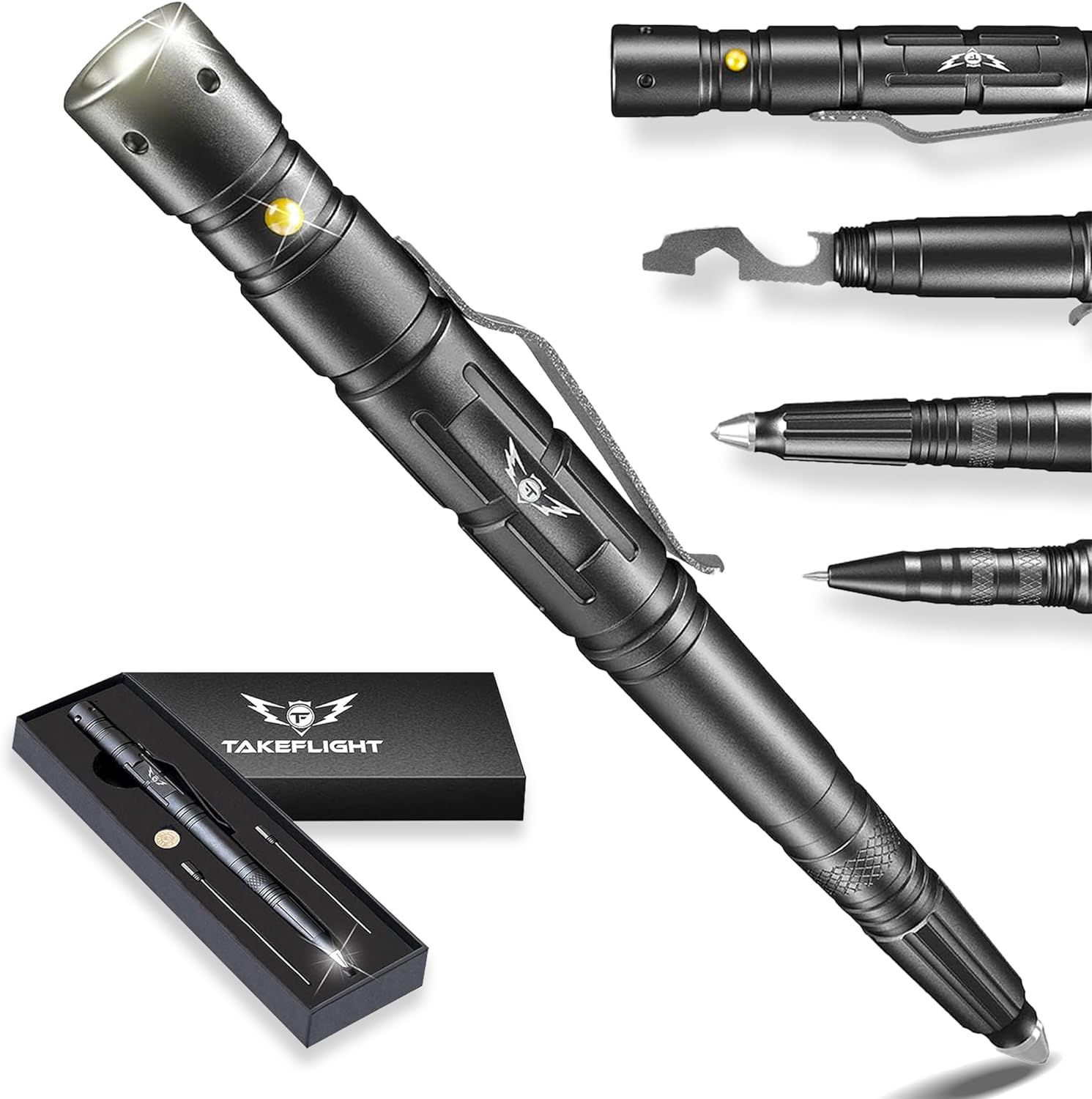 TF TAKEFLIGHT Tactical Pen, Black