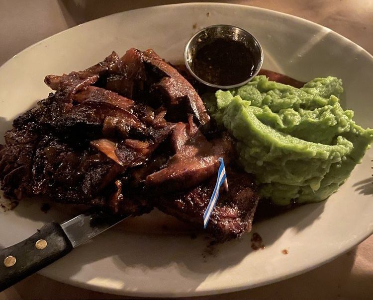 Tango Sur T-Bone Steak with Spinach Mashed Potatoes