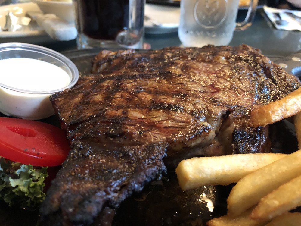 Steak at Victor Steakhouse in Victor Montana comes with a wide array of side dish options.
