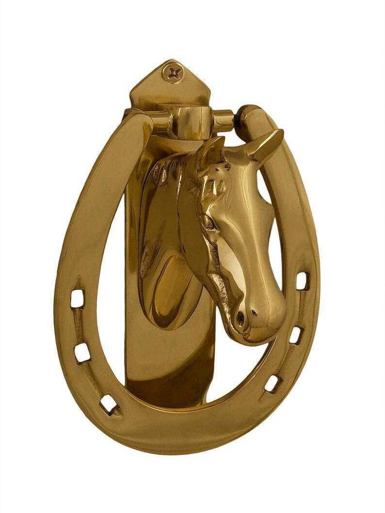 Vintage Solid Brass Horse Door Knocker