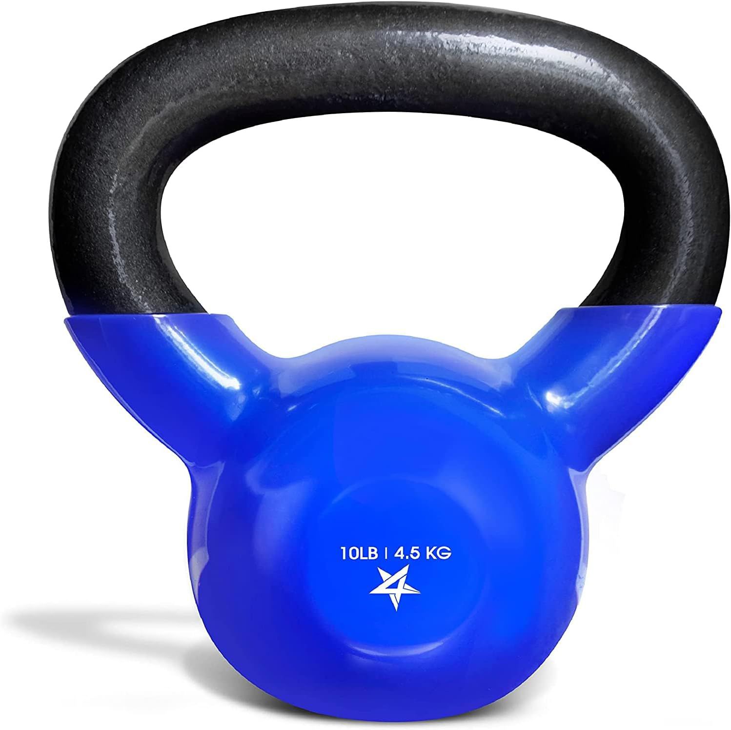 Yes4All Kettlebell Vinyl Coated Cast Iron, 10 lb.